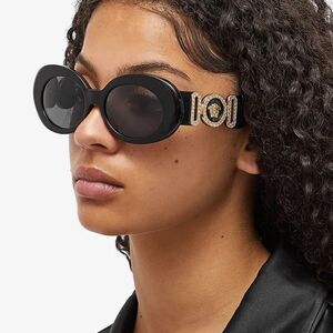 SALE!  NEW Versace VE4426BU GB1/87 MAXI MEDUSA BIGGIE Black Dark Gray Oval Women